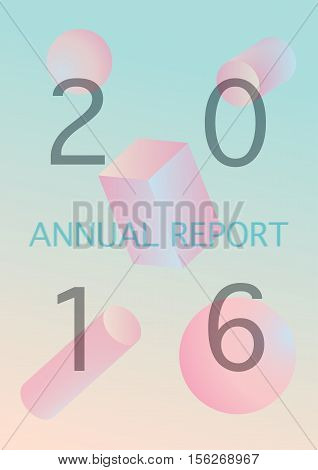 Semi 3d geometric design with blurred line phrase for book cover, annual report, flyer and poster. Trendy dynamic geometric shapes. Stock Vector