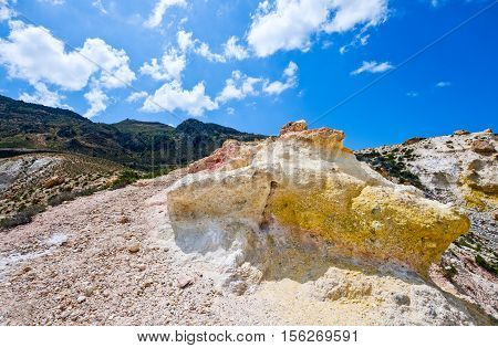 Greece Dodecanese Nissyros the volcano's caldera inside