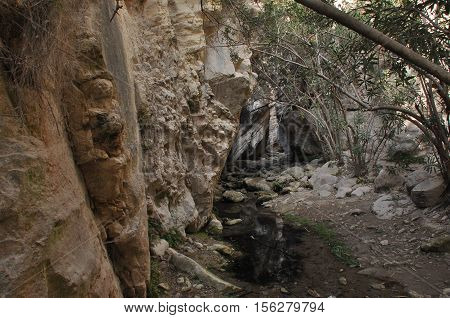 Gorge Avakas Cyprus. Rocks and high walls.