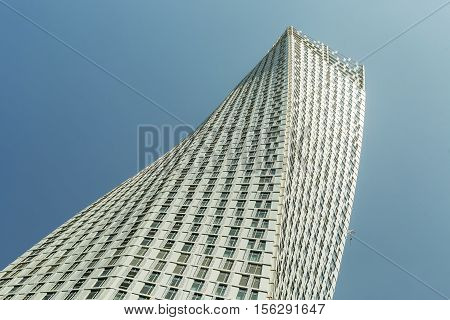 DUBAI UAE - NOVEMBER 7 2016: Twisted Tower from Dubai in summer day United Arab Emirates.