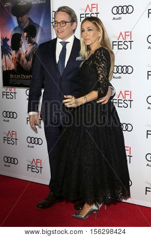LOS ANGELES - NOV 10:  Matthew Broderick, Sarah Jessica Parker at the AFI FEST 2016 - Opening Night - Premiere Of 'Rules Don't Apply' at TCL Chinese Theater on November 10, 2016 in Los Angeles, CA