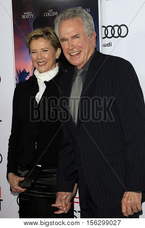 LOS ANGELES - NOV 10:  Annette Bening, Warren Beatty at the AFI FEST 2016 - Opening Night - Premiere Of 'Rules Don't Apply' at TCL Chinese Theater on November 10, 2016 in Los Angeles, CA
