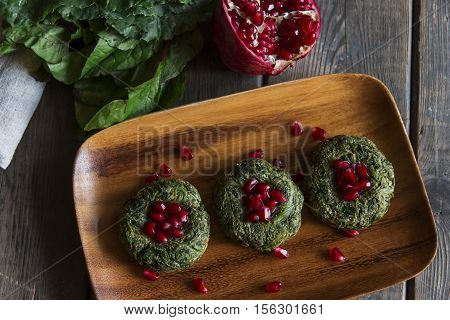 pkhali vegetable dish with walnuts and pomegranate Georgian cuisine