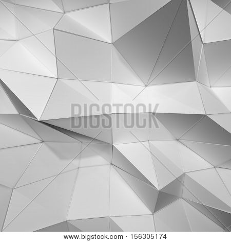 Beautiful white triangle abstract background. 3D illustration. Template fow your design