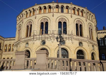 Norwegian parliament Storting Oslo in central Oslo Norway