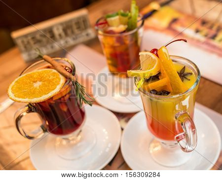 warming fruit and flower tea in a restaurant