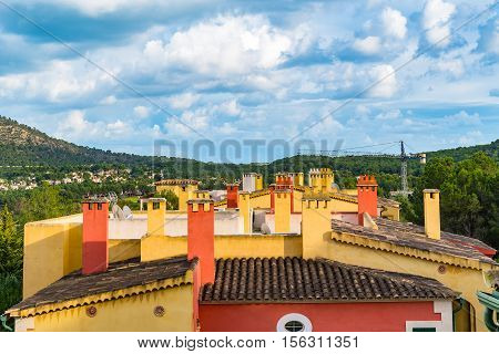 Modern vacation homes and apartments in historic Architecture Style image for travel business concept tourism blog books