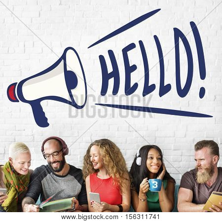 Hello Great Accost Greeting Salute Welcome Concept