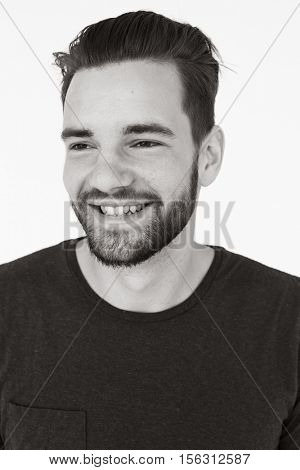Man Smile Face Expression Portrait Concept