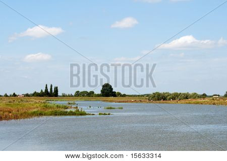 River the Lek in Holland at summer