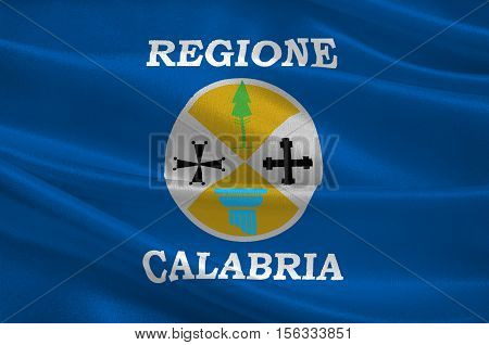 Flag of Calabria is a region in Southern Italy. 3d illustration