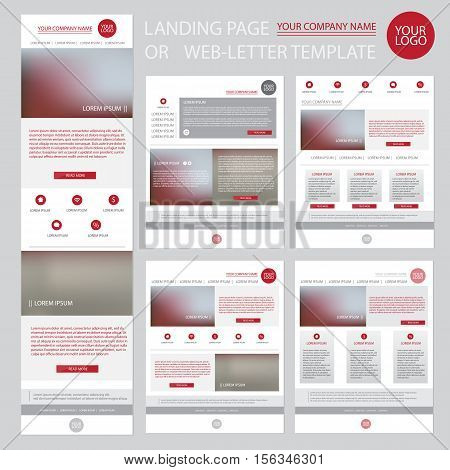 Modern website design template. Clear landing page or web letter for e-mail