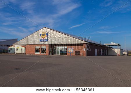 BURG / GERMANY - NOVEMBER 13 2016: Branch from NP supermarket chain. Niedrig-Preis market is a food discounter with the dissemination area in northern Germany.