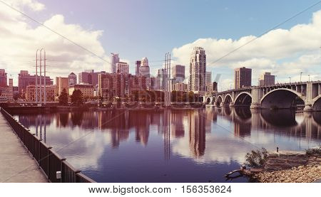 Downtown of Minneapolis city. Minnesota. United States