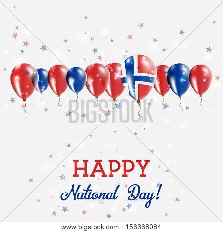 Bouvet Island Independence Day Sparkling Patriotic Poster. Happy Independence Day Card With Bouvet I
