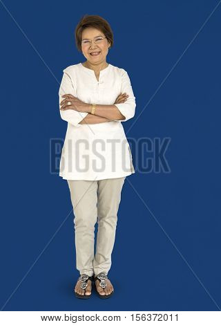Senior Adult Woman Smiling Happiness Portrait Concept