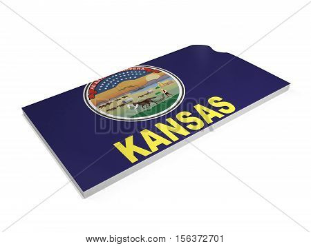 American state Kansas 3D shape and flag