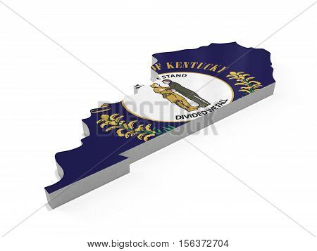 American state Kentucky 3D shape and flag