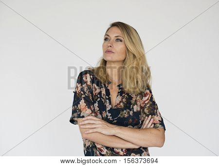 Caucasian Woman Studio Pose Concept