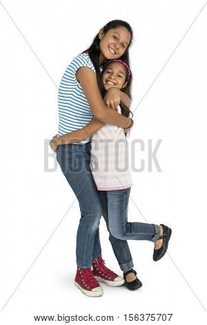 Sister Children Enjoyment Kid Support Concept