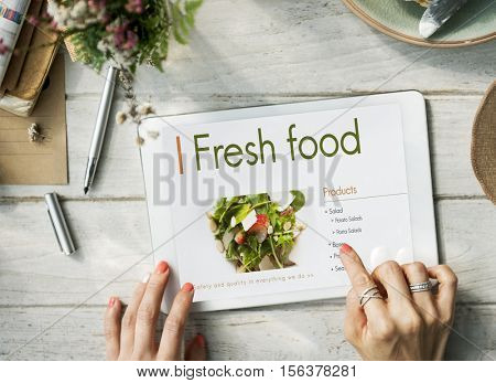 Fresh Food Eating Cafe Calories Nutrition Concept