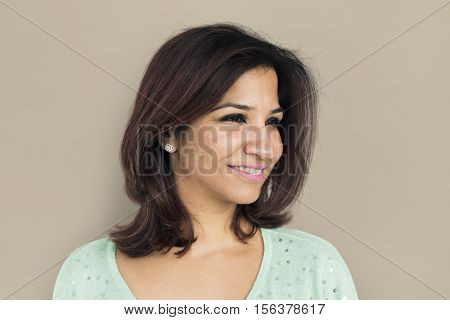 Woman Cheerful Studio Portrait Concept