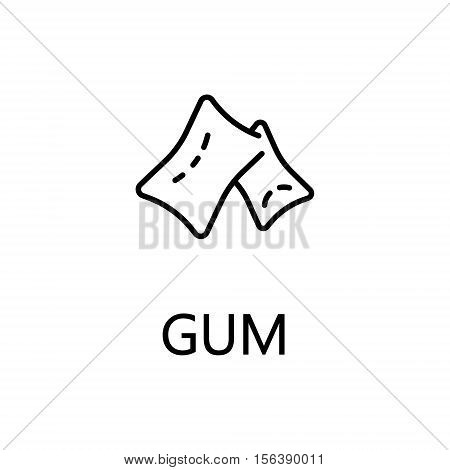 Gum flat icon. Single high quality outline symbol of sweets for web design or mobile app. Thin line signs of gum for design logo, visit card, etc. Outline pictogram of gum