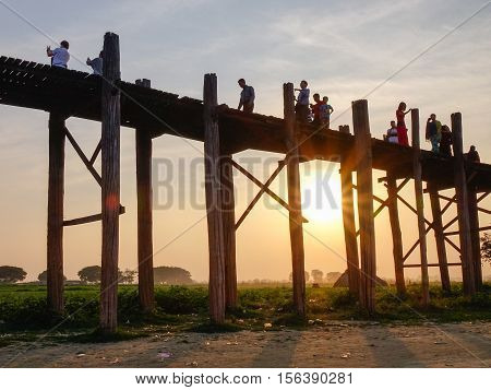 Ubein Bridge In Mandalay, Myanmar