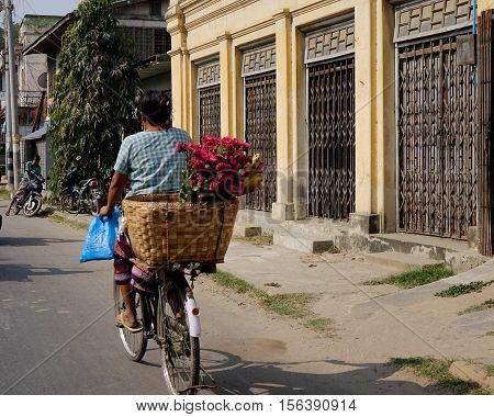 Burmese Woman On Street