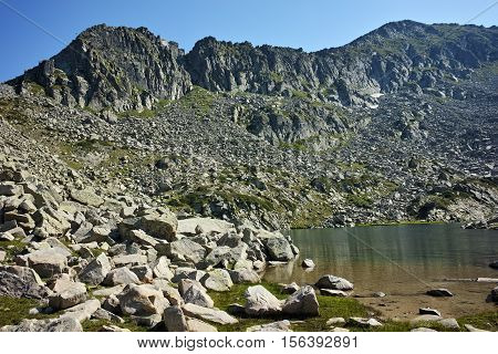 Amazing view of Argirovo Lake and Dzhano peak,  Pirin mountain, Bulgaria