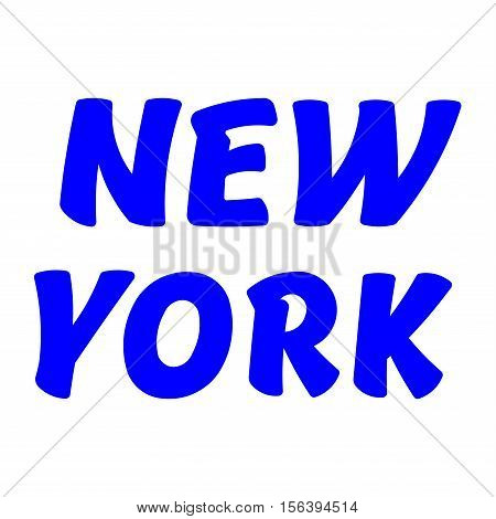 The illustration shows the names of famous cities. New York. Print on T-shirts