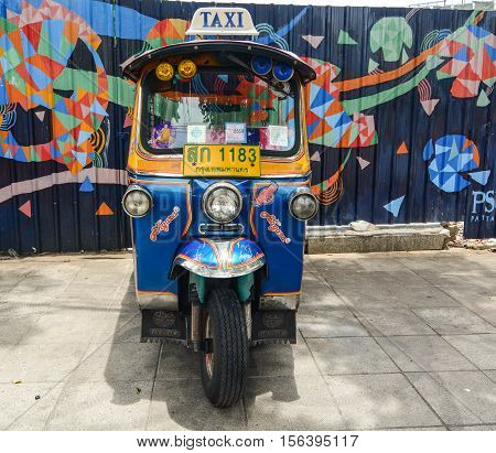 Tuk Tuk (taxi) On Street In Bangkok, Thailand