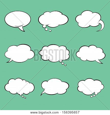 Set of blank comic style speech bubbles.  Vector illustration
