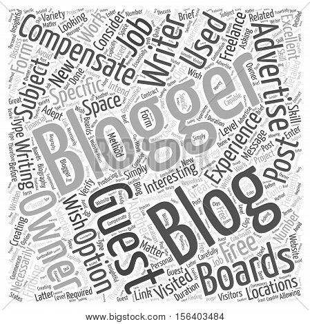 Using Guest Bloggers text word cloud concept