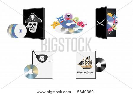 a Pirate piracy software set on a white background