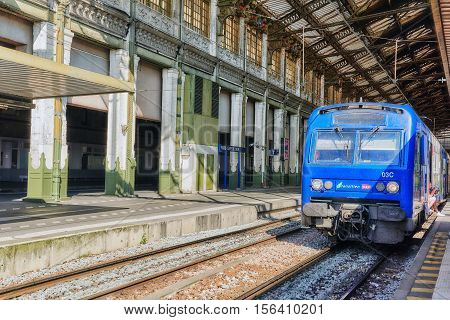 Paris, France - July 09, 2016 : Commuter Train At The North Railways Station(gare De Nord). Commuter