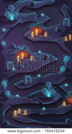 Level map vertical scrolling user interface seamless background vector image for mobile game assest.