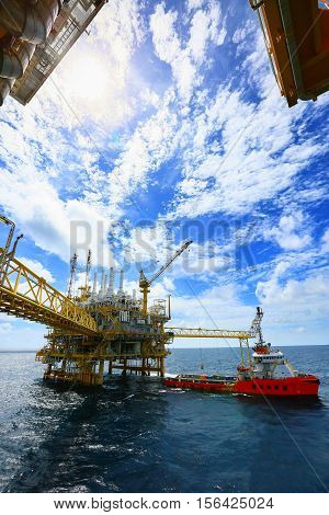 Valves manual in the production process. Production process used manual valve to control the system, Operator open and close or function the valve for controlled pressure or gas and oil flow rate.