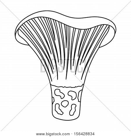Actarius indigo icon in outline style isolated on white background. Mushroom symbol vector illustration.