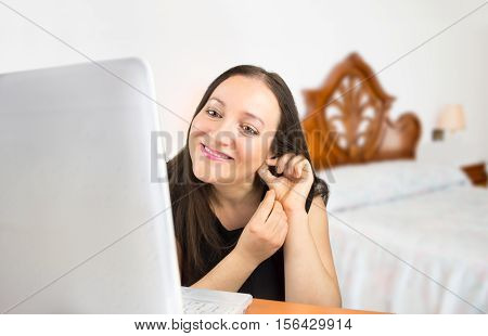 woman getting ready for a date by web