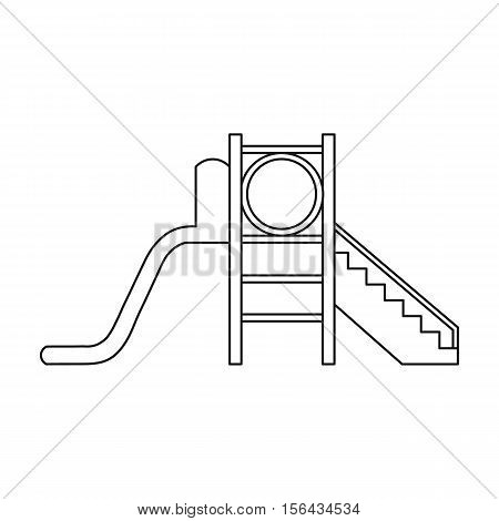 Playground slide icon in outline style isolated on white background. Play garden symbol vector illustration.
