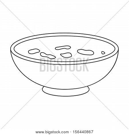 Miso soup icon in outline style isolated on white background. Sushi symbol vector illustration.