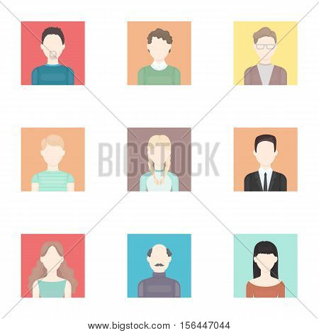 Avatar set icons in cartoon style. Big collection of avatar vector symbol stock