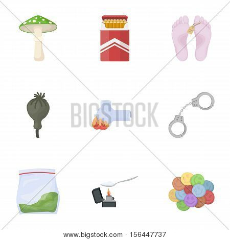Drugs set icons in cartoon style. Big collection of drugs vector symbol stock