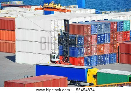 Cargo Container In Port