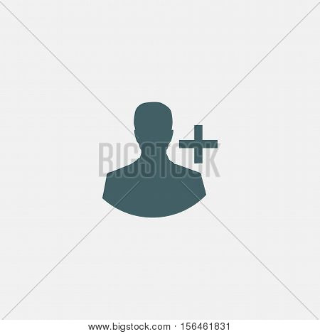 add person to friends list icon vector isolated on white background