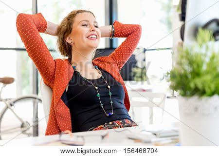 Young woman in office