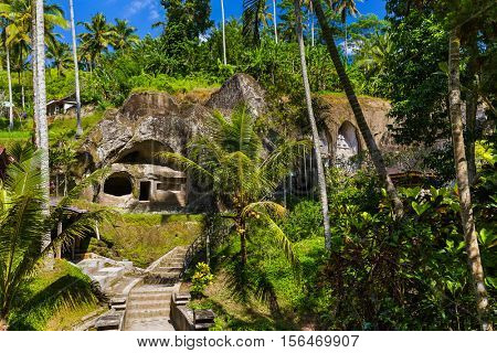 Ganung Kawi Temple in Bali Island Indonesia - travel and architecture background