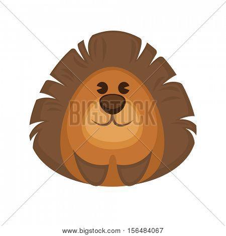 Hedgehog funny cartoon character. Cute icon of wild animal from forest in flat design. Vector illustration isolated on white background.