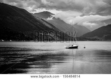 Gmunden Lake Austria The weather was calm and peaceful and then a storm came out of nowhere. 
Really impressive how quick it was!
